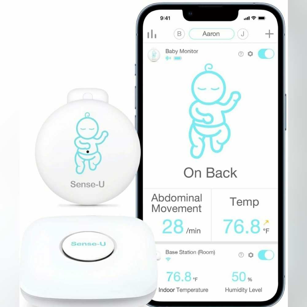 Sense-U Smart Baby Abdominal Movement Monitor 3, Color Green Like-New Condition